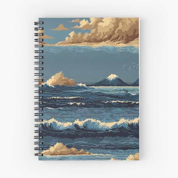 Item preview, Pixel Ocean Waves and Beach Pattern designed and sold by Glam-OOTD.