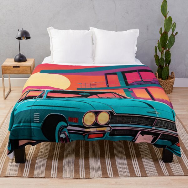 Item preview, Retro 70s Pop Art Condo & Muscle Car at Sunset designed and sold by GrizzlyCollective.