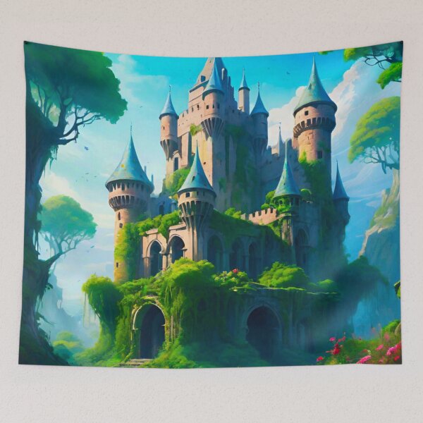 Item preview, Enchanted Overgrown Castle in the Wild designed and sold by GrizzlyCollective.