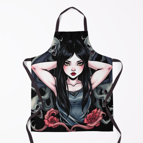 Item preview, Cute Gothic Goth Vampire Horror Girl Tattoo style illustration with demons designed and sold by Vintage Designs +.