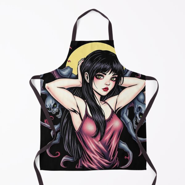 Item preview, Cute Gothic Goth Vampire Horror Girl Tattoo style illustration with demons designed and sold by Vintage Designs +.