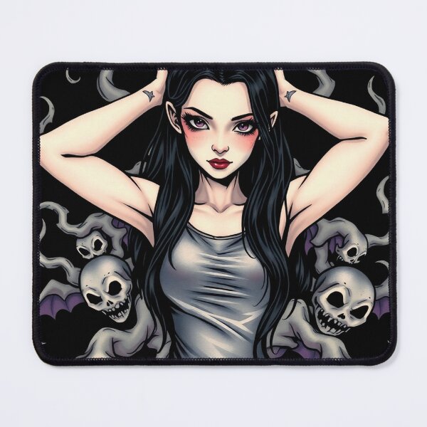 Item preview, Cute Gothic Goth Vampire Horror Girl Tattoo style illustration with demons designed and sold by Vintage Designs +.