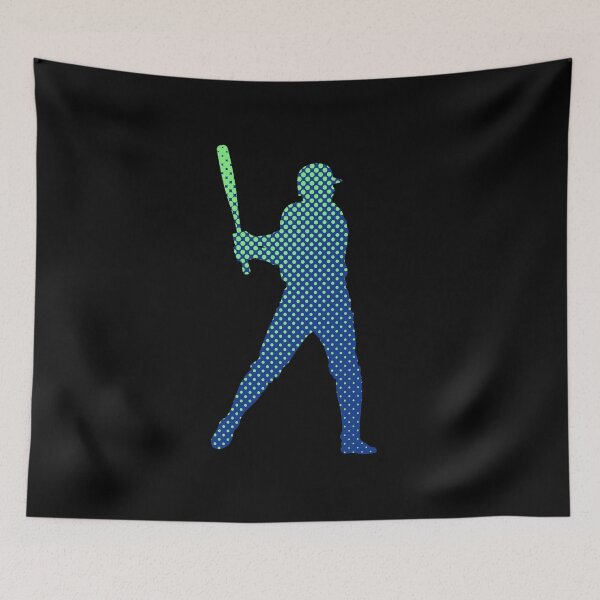 Item preview, Pop Art 90s Style Geometric Softball Player Silhouette Gift designed and sold by freeArt10.