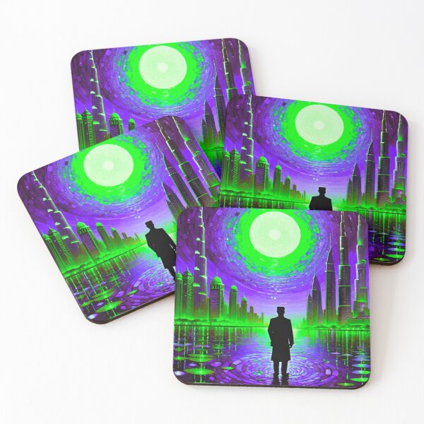 Item preview, Moonlit Mega City – A Stunning Nighttime Skyline designed and sold by GrizzlyCollective.