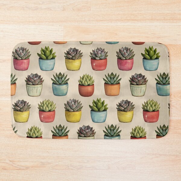 Item preview, Cute Succulent Plant Pattern – Aesthetic Botanical Design, pretty colorful pot plant modern art designed and sold by MarJul.