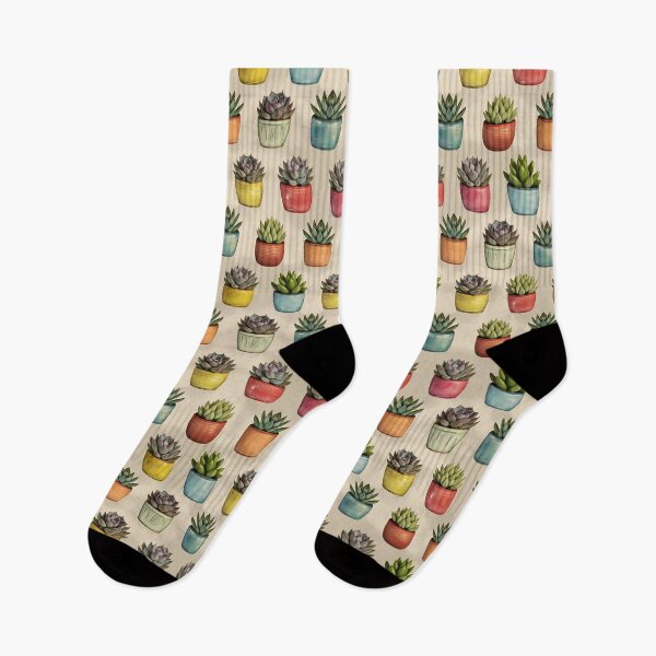 Item preview, Cute Succulent Plant Pattern – Aesthetic Botanical Design, pretty colorful pot plant modern art designed and sold by MarJul.