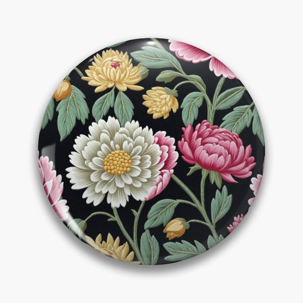 Item preview, Blossom trees with rose, peony, chrysanthemum. Jacobean embroidery style designed and sold by Giuseppe Cammino.
