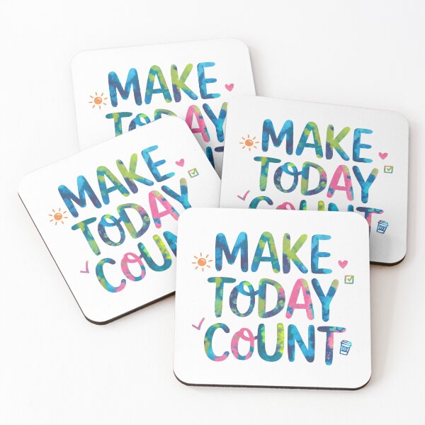 Item preview, Make today count - Watercolor Cute Motivational Quotes designed and sold by RiceArtShop.