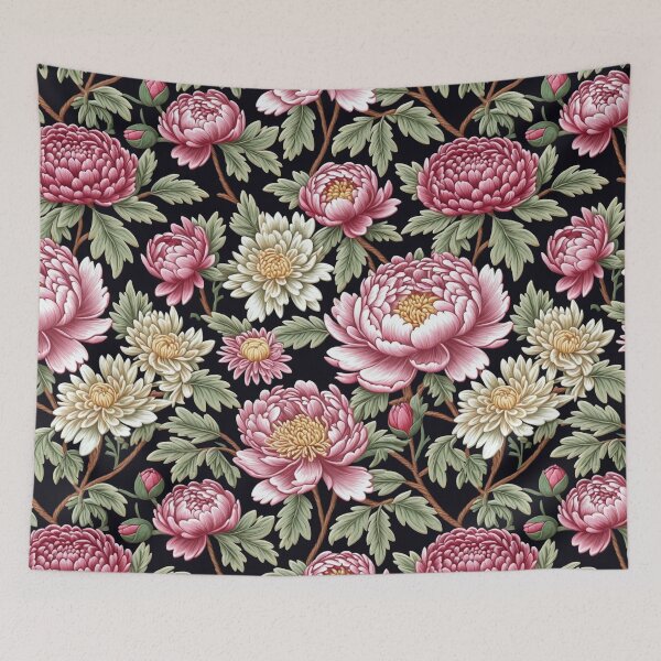 Item preview, Blossom trees with rose, peony, chrysanthemum. Jacobean embroidery style designed and sold by Giuseppe Cammino.