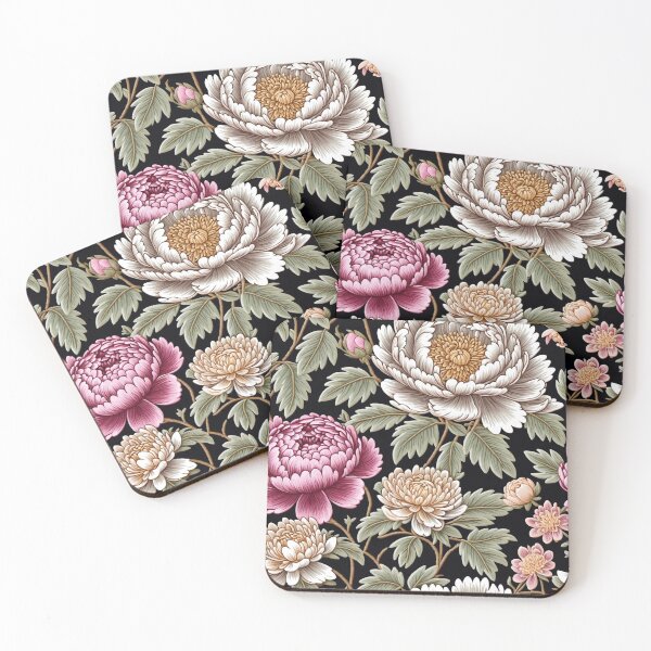 Item preview, Blossom trees with rose, peony, chrysanthemum. Jacobean embroidery style designed and sold by Giuseppe Cammino.