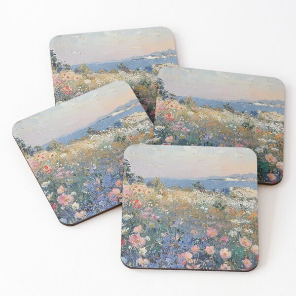 Item preview, wildflowers vintage lake pastel impressionism designed and sold by ArtHouseNiklas.