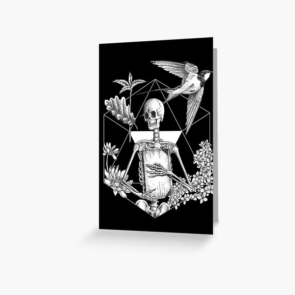 I'll Read Till I Die - White on Black Greeting Card