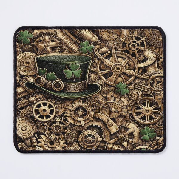 Item preview, Steampunk Mechanical Leprechaun Gearworks Trendy Seamless Pattern | Aesthetic Abstract Design for Fashion & Decor designed and sold by Imaginarium of Chaos falcon88 .