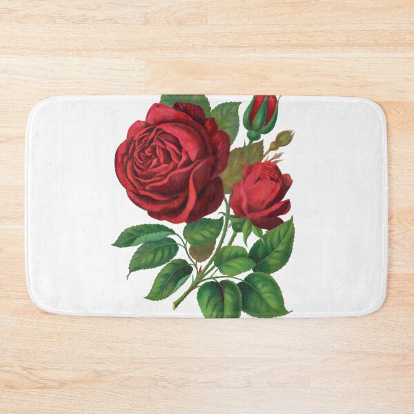 Item preview, Antique Red Roses Art On Pink Background designed and sold by IrisAndIvy.