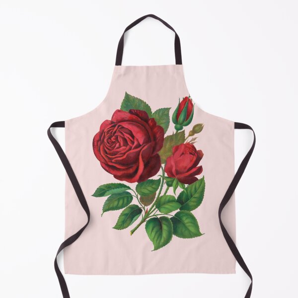 Item preview, Antique Red Roses Art On Pink Background designed and sold by IrisAndIvy.