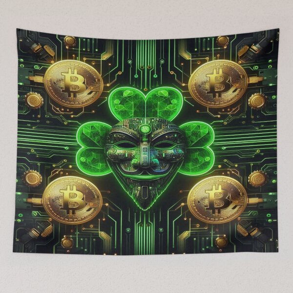 Item preview, Cyberpunk St. Patrick’s Circuit Board Trendy Seamless Pattern | Aesthetic Abstract Design for Fashion & Decor designed and sold by Imaginarium of Chaos falcon88 .