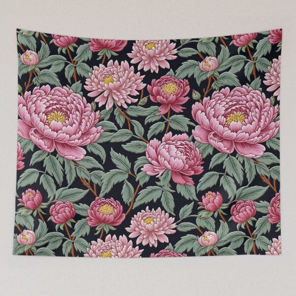 Item preview, Blossom trees with rose, peony, chrysanthemum. Jacobean embroidery style designed and sold by Giuseppe Cammino.
