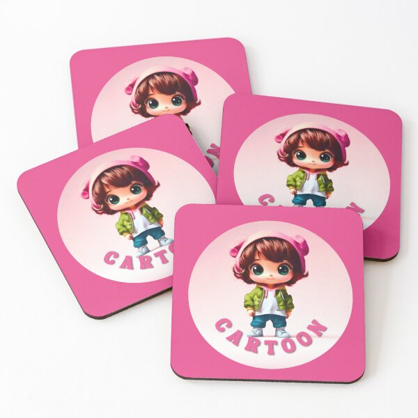 Item preview, Cartoon Girl, cute girl, pink round logo designed and sold by silent-violin.