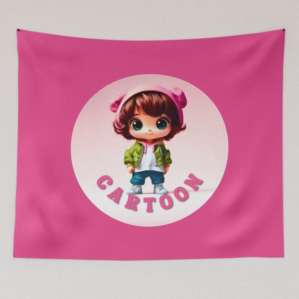 Item preview, Cartoon Girl, cute girl, pink round logo designed and sold by silent-violin.