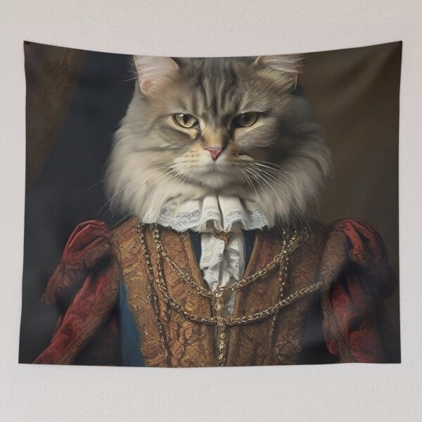 Item preview, Regal Whiskers: Renaissance Aristocrat Cat designed and sold by RK - Shop.