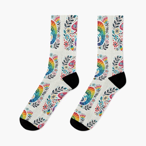Item preview, Scandinavian Folk Art Chameleon – Rainbow Colours by heidiannemorris designed and sold by FOLK ART FUSION by heidiannemorris.