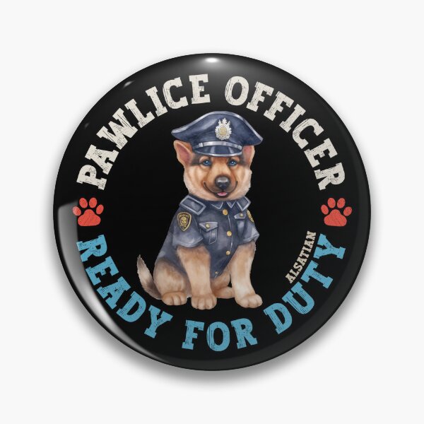 Item preview, Alsatian Pawlice Officer Cute Wolf Dog In Police Uniform designed and sold by eclecTEEq.