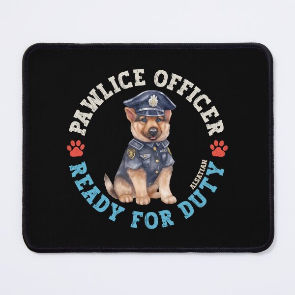 Item preview, Alsatian Pawlice Officer Cute Wolf Dog In Police Uniform designed and sold by eclecTEEq.