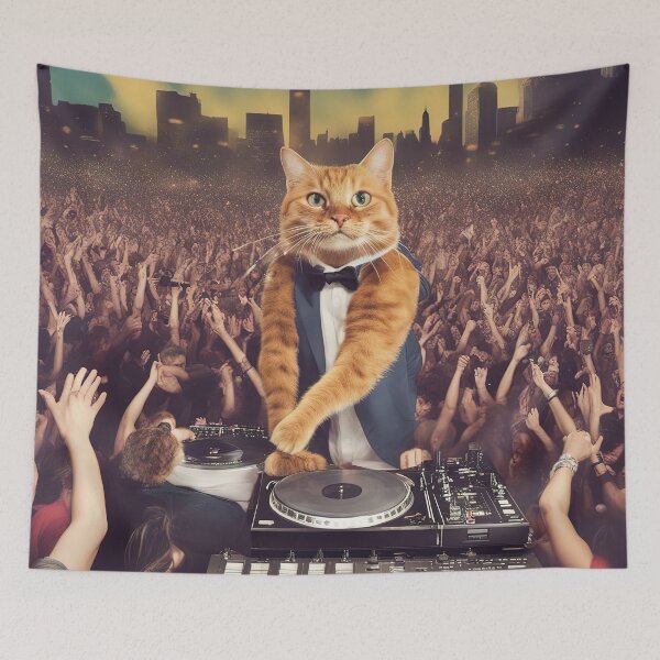 Item preview, Feline techno dj at music festival designed and sold by RK - Shop.
