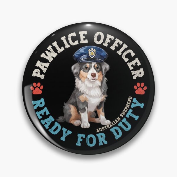 Item preview, Aussie Pawlice Officer Australian Shepherd Dog In Police Uniform designed and sold by eclecTEEq.