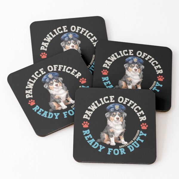 Item preview, Aussie Pawlice Officer Australian Shepherd Dog In Police Uniform designed and sold by eclecTEEq.