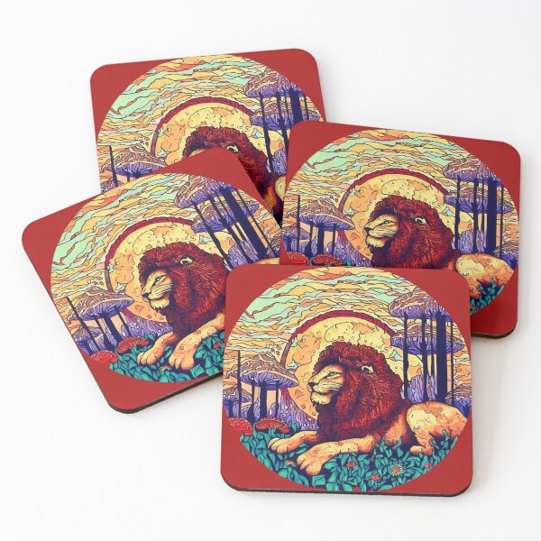 Item preview, Lion against a Retro Sunset background with Vivid Colors, Surreal Landscape designed and sold by CristalleLisa.