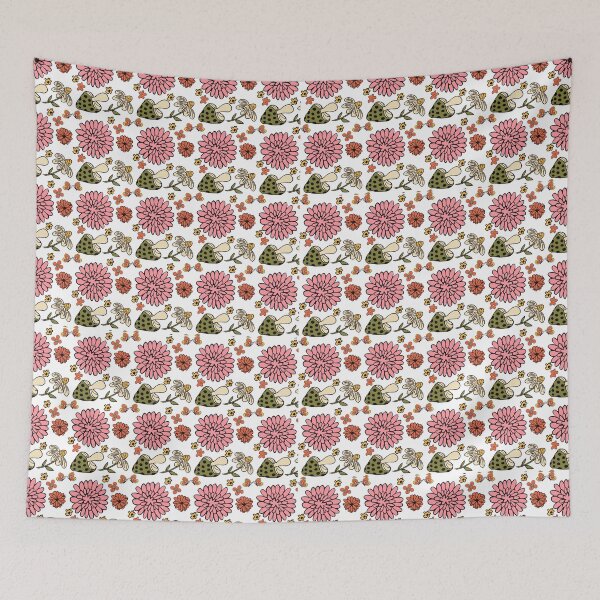 Item preview, Retro 70’s Flower Mushroom Pattern  designed and sold by Aramdesing.