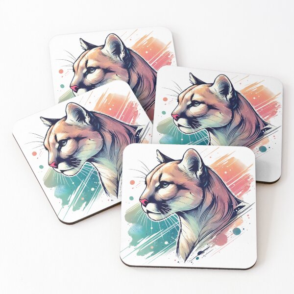 Item preview, A piece of art of a puma with a colorful background. designed and sold by Marcoshop10.