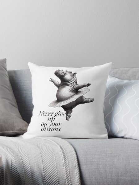 Item preview, Dancing Hippo Never give up on your dreams designed and sold by Pogglecards.