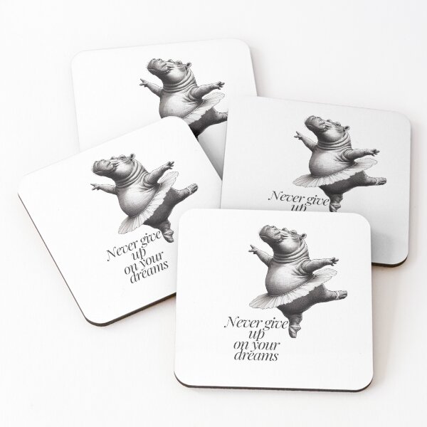 Item preview, Dancing Hippo Never give up on your dreams designed and sold by Pogglecards.
