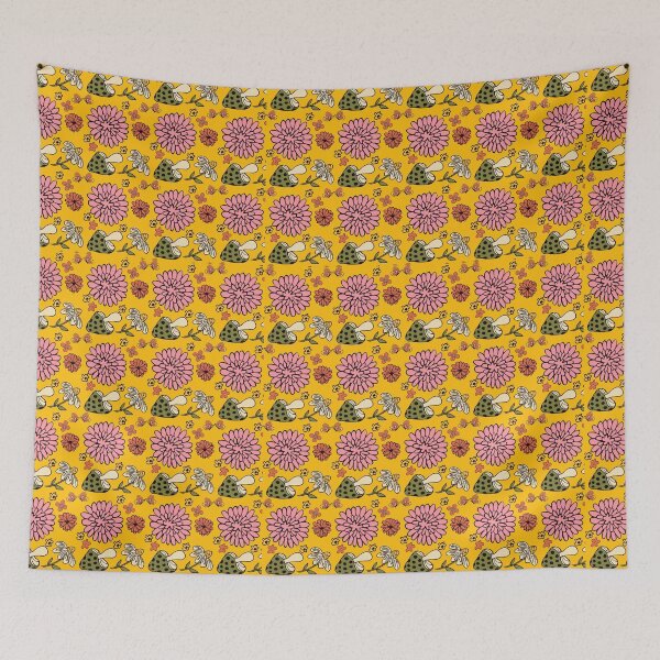 Item preview,  Retro 70’s Flower Mushroom Pattern  designed and sold by Aramdesing.
