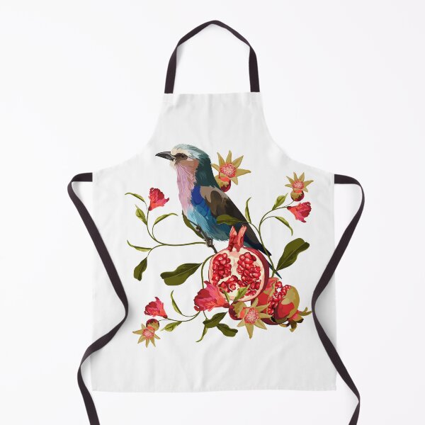 Item preview, Lilac breasted Roller bird. Tropical arrangements with leaves, flowers, bird and pomegranate fruit. designed and sold by MatyKotiv.