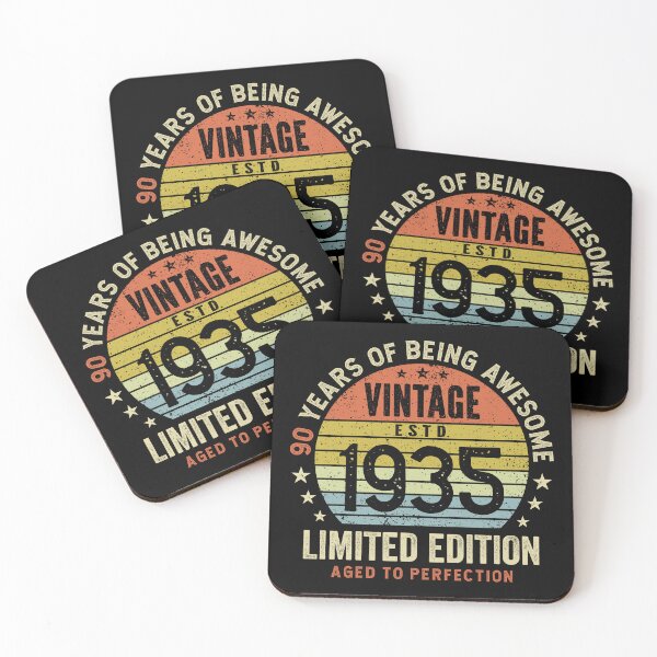 Item preview, 90th Birthday Awesome 90 Years Vintage 1935 designed and sold by eclecTEEq.