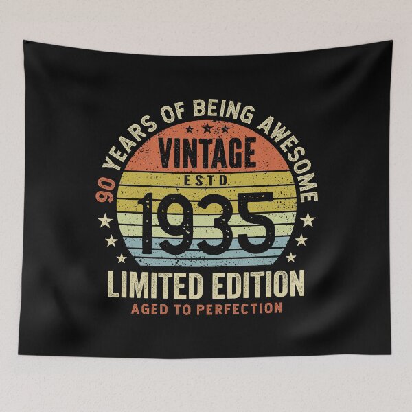 Item preview, 90th Birthday Awesome 90 Years Vintage 1935 designed and sold by eclecTEEq.