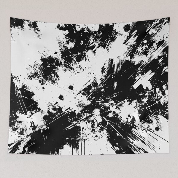 Item preview, Monochrome Motion – Bold Black and White Abstract Painting designed and sold by Hegen79.