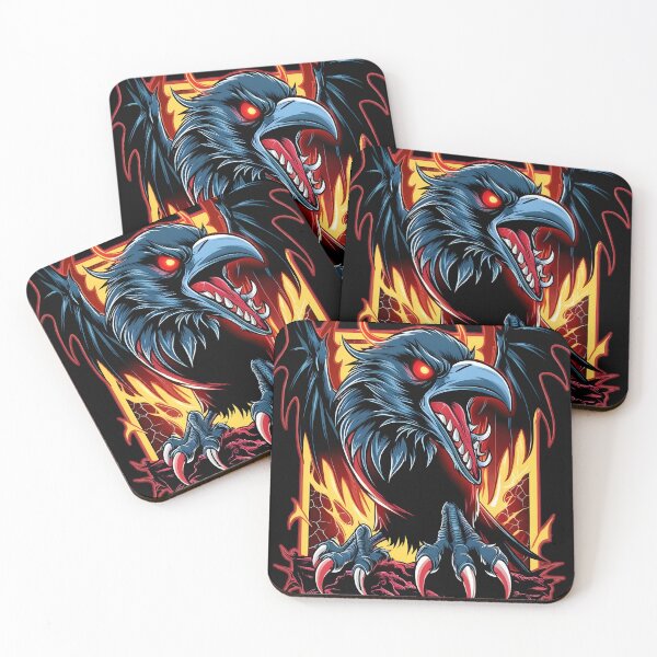 Item preview, Infernal Demon Crow with Fiery Eyes – Dark Fantasy Art designed and sold by WAUZ.