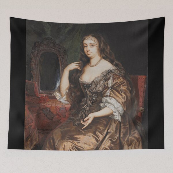 Item preview, Portrait of Anne Hyde, Duchess of York, c. 1662. Nicholas Dixon (British, c. 1708). Watercolor on vellum in a large wooden frame designed and sold by Vintage Designs +.