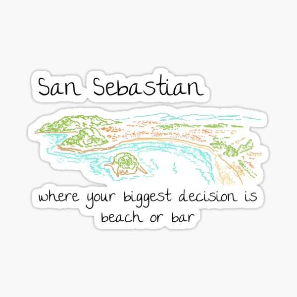 Vista previa del artículo con la obra «Divertido recuerdo de San Sebastián, España, para turistas: ciudad divertida para visitantes», diseñado y vendido por MichaeIRellov.