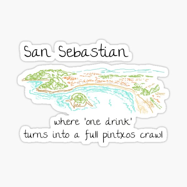 Vista previa del artículo con la obra «Divertido recuerdo de San Sebastián, España, para turistas: ciudad divertida para visitantes», diseñado y vendido por MichaeIRellov.