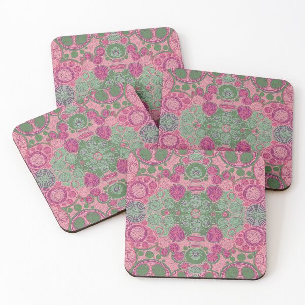 Item preview, Pink amd green bubble abstract design  designed and sold by n1ckeatsyarn.