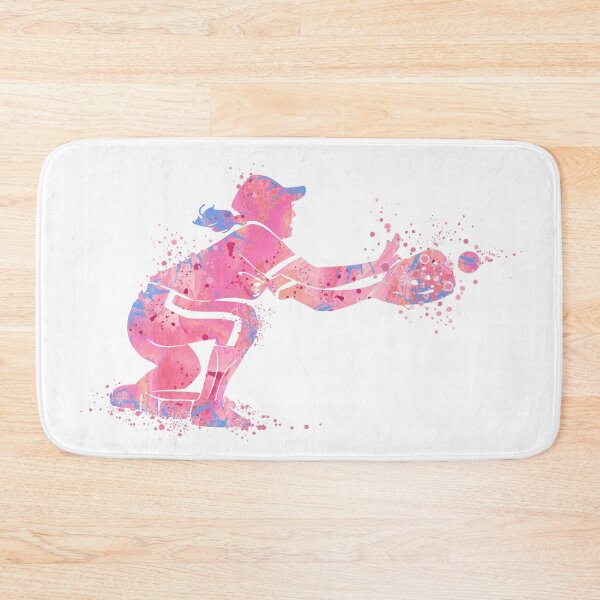 Item preview, Baseball Catcher Girl Sport Watercolor Gift designed and sold by LotusGifts.