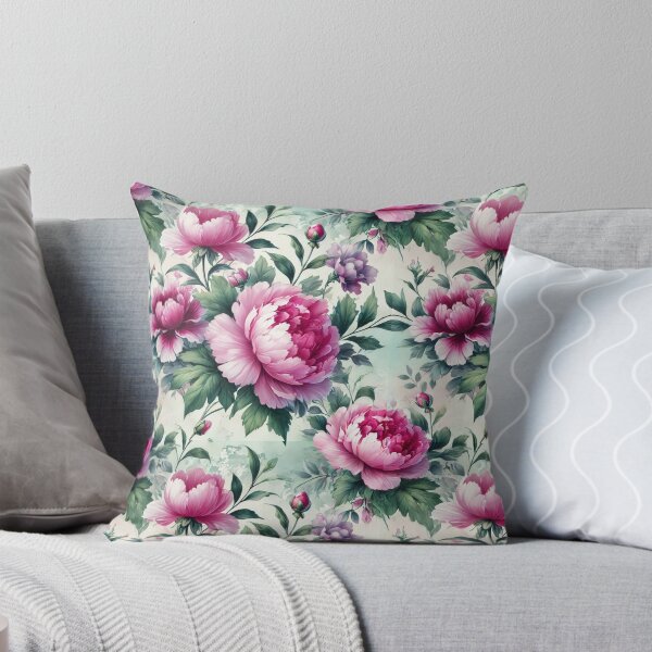 Item preview, Blushing Peonies Print designed and sold by Garden of Meows.