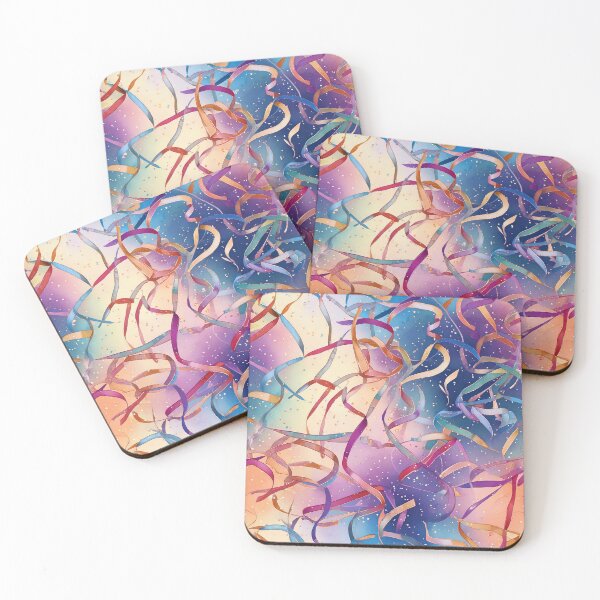 Item preview, Floating ribbons scattered playfully on dreamy background designed and sold by Designbes.