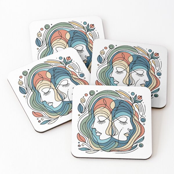 Item preview, Relaxing Line Art - Opposite Female Faces designed and sold by HartyDesign.
