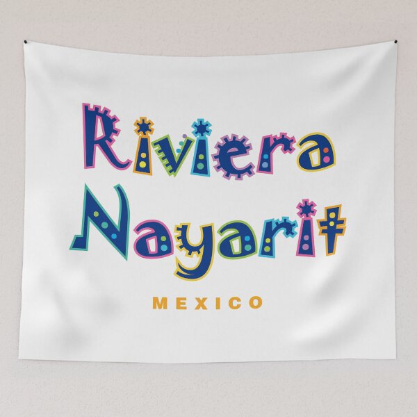 Item preview, Riviera Nayarit Mexico Tropical Typographic Design designed and sold by Futurebeachbum.